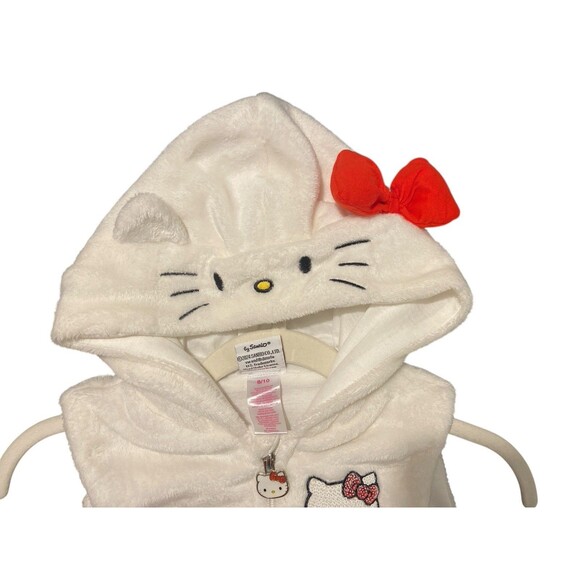 Hello Kitty White Girls Child Vest Size: 8-10 Hoodies Logo Full Zipper - Picture 4 of 9